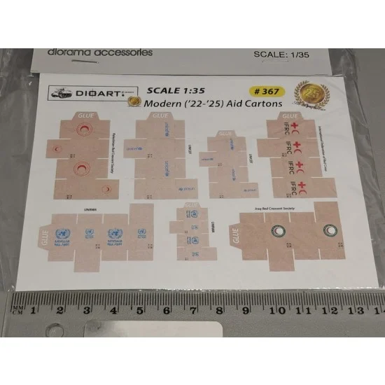 DioArt 367 1/35 Modern NGO Aid Cartons 2022-2025 (2 full colour bond sheets)