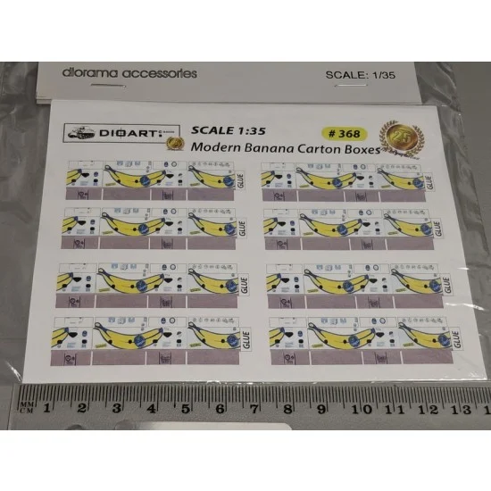 DioArt 368 1/35 Modern Banana Cartons (2 full colour bond sheets) - Scenics & Diorama