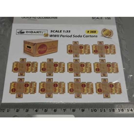 DioArt 369 1/35 WWII Soda Cartons (2 full colour bond sheets) - Scenics & Diorama