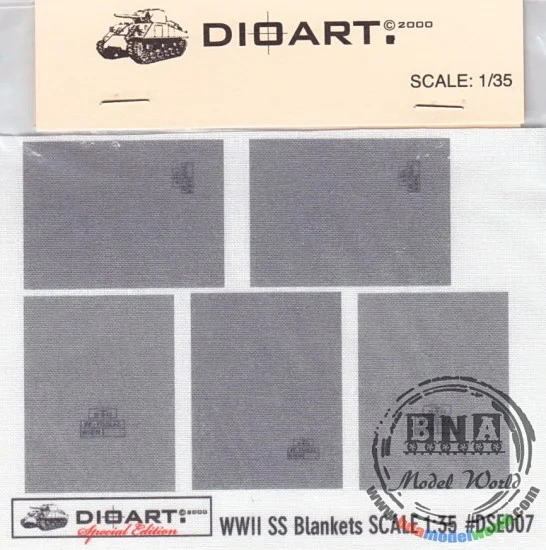 DioArt DSE007 1/35 WWII Waffen SS Blankets (x1 sheet of cotton) - Model Figures