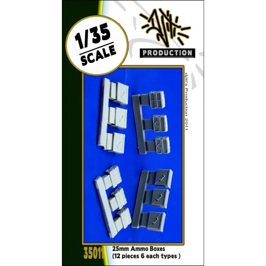 Djiti's Production 35011 1/35 25mm Ammo Boxes (fitted on many modern vehicles) - Military Vehicles & Tanks