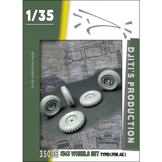 Djiti's Production 35096 1/35 FJ43 Wheels set Type 1 (civil pattern) for AK kit - Military Vehicles & Tanks