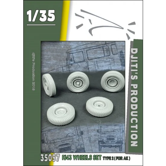 Djiti's Production 35097 1/35 FJ43 Wheels set Type 2 (military pattern) for AK kit - Military Vehicles & Tanks