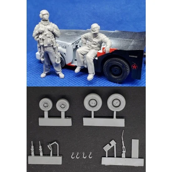 Djiti's Production 48007 1/48 US Navy Aircraft Carrier Deck Crew w/Details set for MD3 Tractor - Model Figures