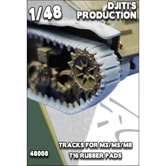 Djiti's Production 48008 1/48 M3/M5/M8 3D-printed Tracks T16 Rubber Pads Ver