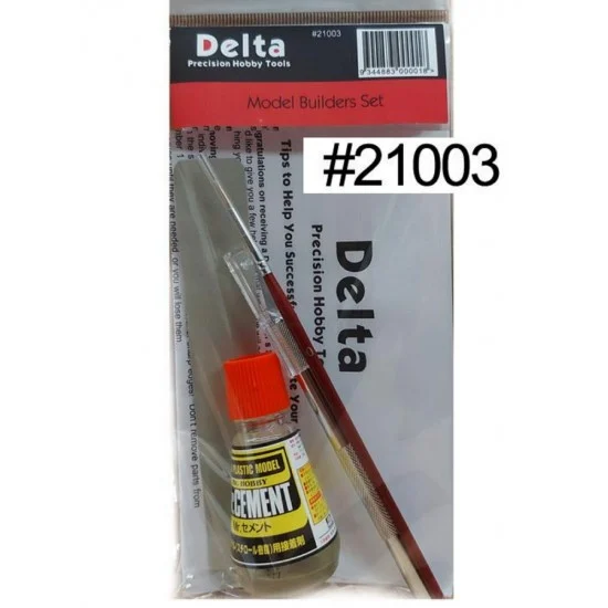 Delta 21003 Model Builders Set (Plastic Cement 23ml + Heavy Duty Knife + File) - Hobby Tools & Supplies