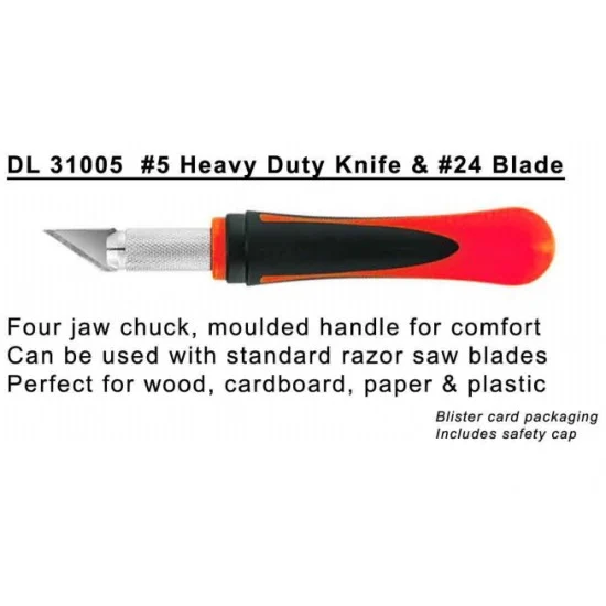 Delta 31005 Heavy Duty Knife #5 w/Safety Cap - Hobby Tools & Supplies