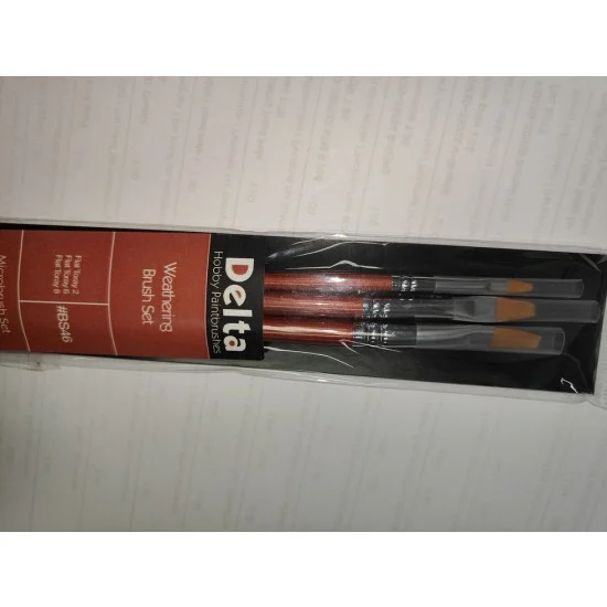Delta BS46 Weathering Brush Set: Flat Toray 2, 6, 8 - Hobby & Model Paints