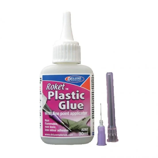 Deluxe Materials AD62 Roket Adhesive - Plastic Glue w/Point Applicator (30ml)