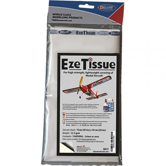 Deluxe Materials BD73 Eze Tissue Natural (white, 5 sheets, each: 75cm x 50cm) - Hobby Tools & Supplies