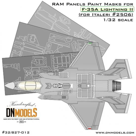 DN Models 32-827-012 1/32 F-35A Lightning II RAM Panels Paint Masks for Italeri kit #2506