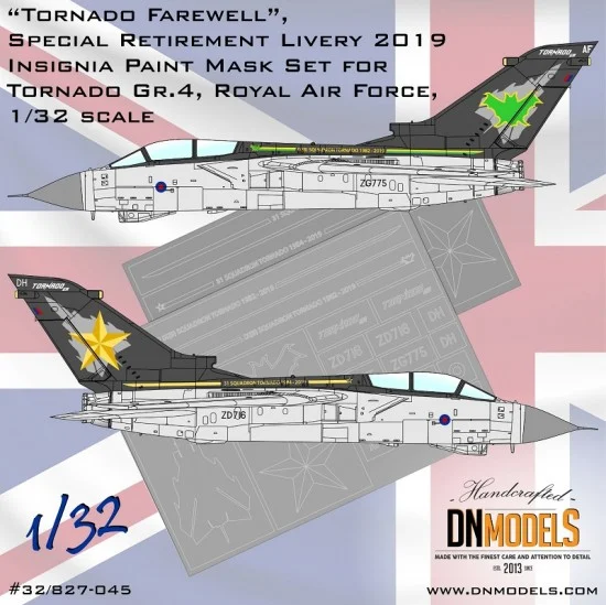 DN Models 32-827-045 1/32 Tornado Gr.4 RAF "Tornado Farewell" Special (Retirement) Livery 2019 Masking for Italeri