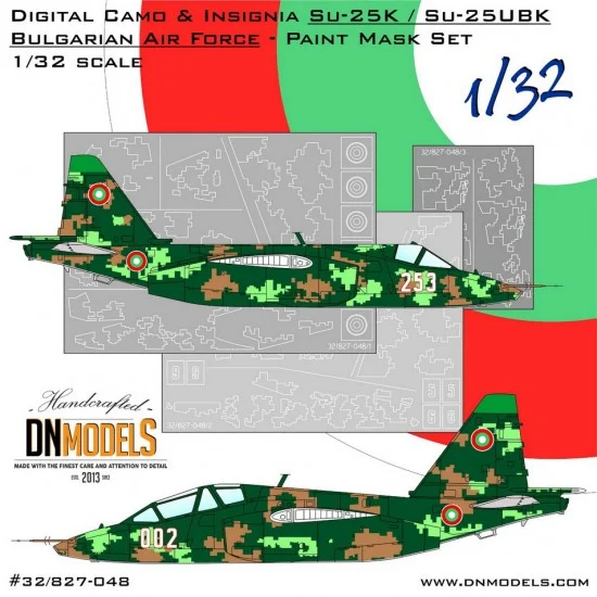 DN Models 32-827-048 1/32 Bulgarian Digital Camo & Insignia Su-25K/UBK Paint Masking for Trumpeter #02276/77