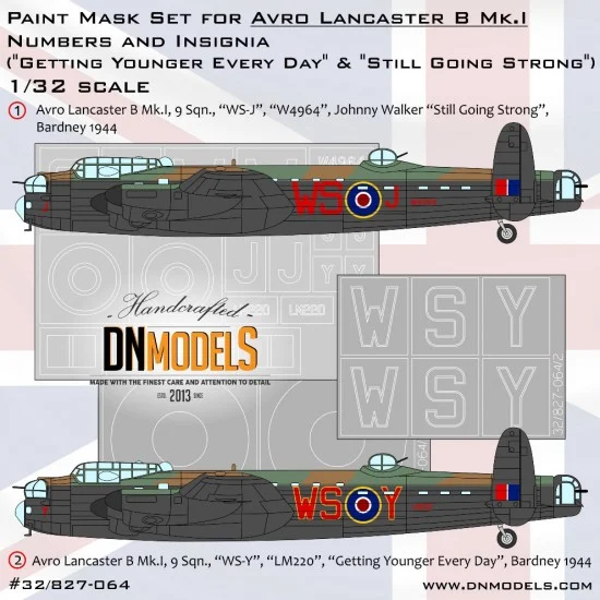 DN Models 32-827-064 1/32 Lancaster B Mk.I Johnny Walker & Getting Younger Every Day Masking for HK/Border