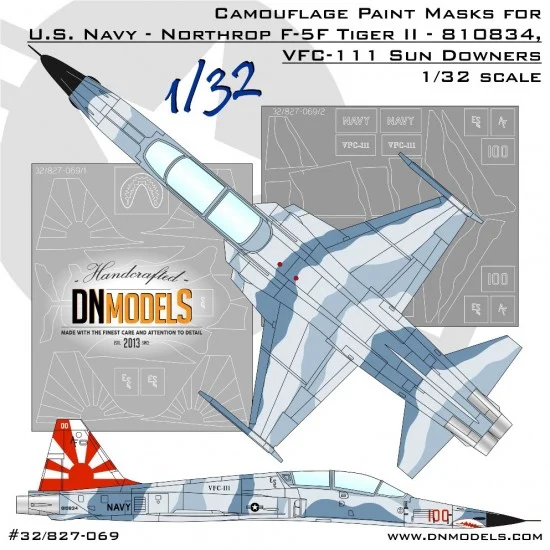 DN Models 32-827-069 1/32 F-5F Tiger II VFC-111 Sun Downers Camouflage & Insignia Paint Masks