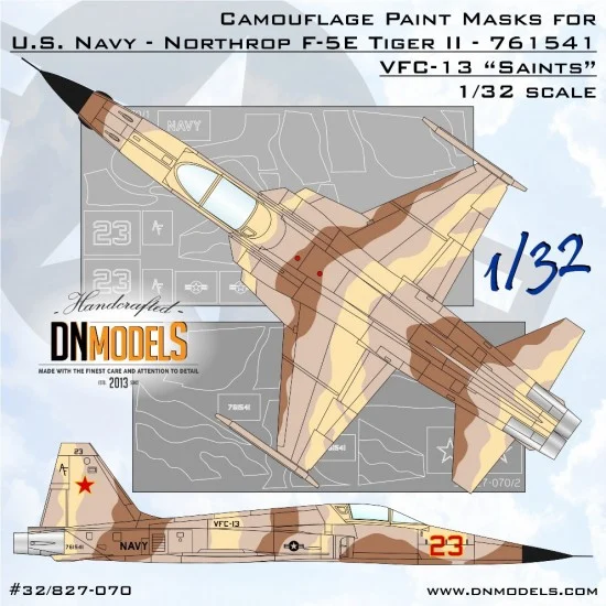 DN Models 32-827-070 1/32 F-5E VFC-13 'Saints' Aggressor US NAVY Camouflage Paint Masks