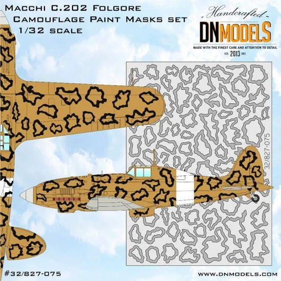 DN Models 32-827-075 1/32 Macchi C.202 Folgore Camouflage Paint Masks Set