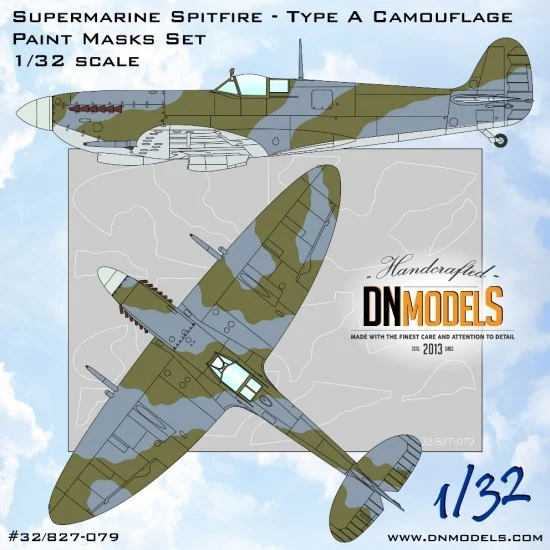 DN Models 32-827-079 1/32 Supermarine Spitfire Camouflage Type A Paint Masks Set