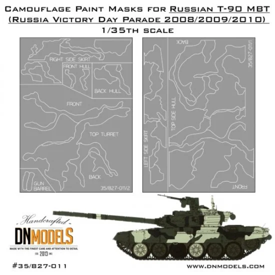 DN Models 35-827-011 1/35 Russian T-90A MBT (Victory Day Parade 08'-10') Camouflage Paint Masks