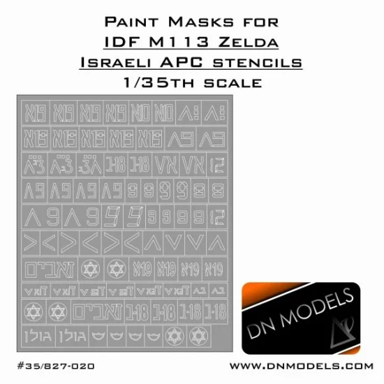 DN Models 35-827-020 1/35 IDF M113 Zelda Israeli APC Stencils Paint Masks