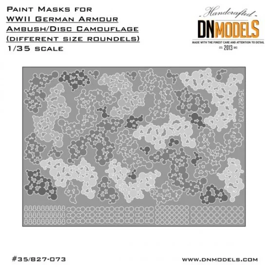 DN Models 35-827-073 1/35 WWII German Disc Camouflage Paint Mask (different size roundels) Vol.3