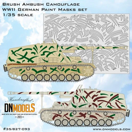 DN Models 35-827-093 1/35 WWII German Brush Ambush Camouflage Paint Mask Set