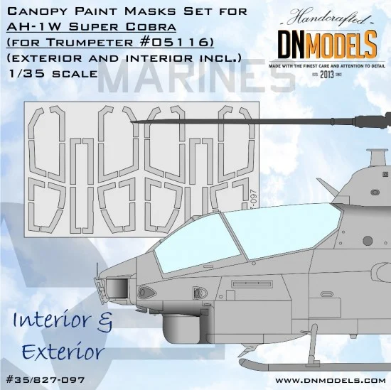 DN Models 35-827-097 1/35 AH-1W Super Cobra Masking for Trumpeter #05116