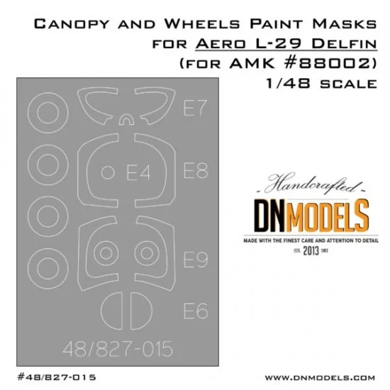 DN Models 48-827-015 1/48 Aero L-29 Delfin Canopy and Wheels Paint Masks