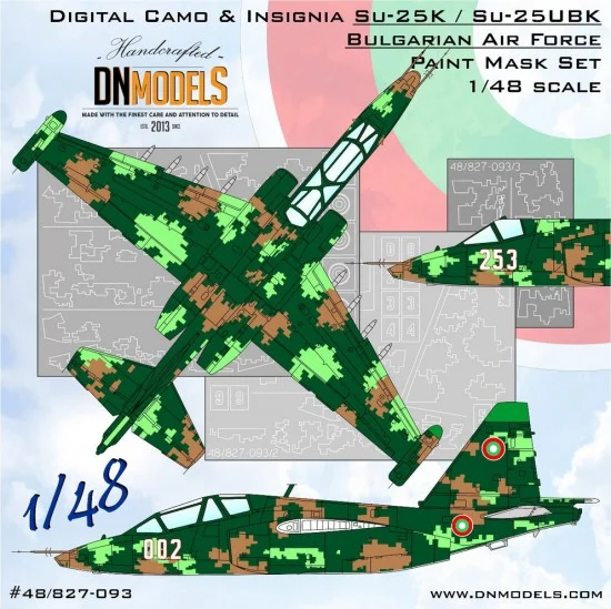 DN Models 48-827-093 1/48 Bulgarian Digital Su-25K/UBK Camo & Insignia Masking for Kopro/Eduard/Smer/KittyHawk