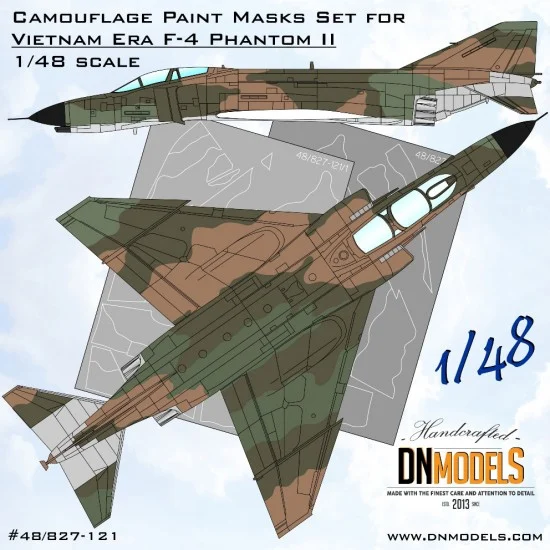 DN Models 48-827-121 1/48 Vietnam Era F-4 Phantom II Camo Paint Masking for Eduard/Revell/Hasegawa kits