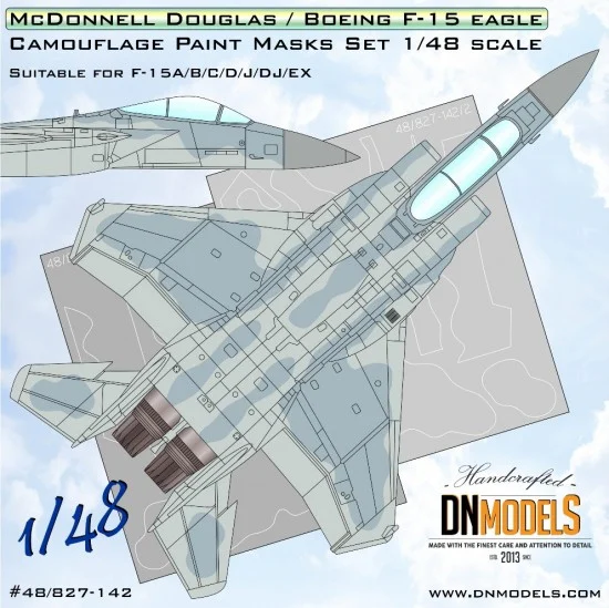 DN Models 48-827-142 1/48 F-15 Eagle Camouflage Paint Masks Set for F-15A/B/C/D/J/DJ/EX kits