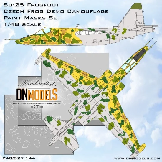 DN Models 48-827-144 1/48 Czech Frog Su-25 Frogfoot Demo Camouflage Paint Masks Set