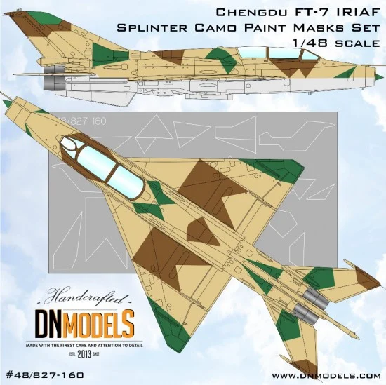 DN Models 48-827-160 1/48 Chengdu FT-7 IRIAF Splinter Camouflage Paint Masks