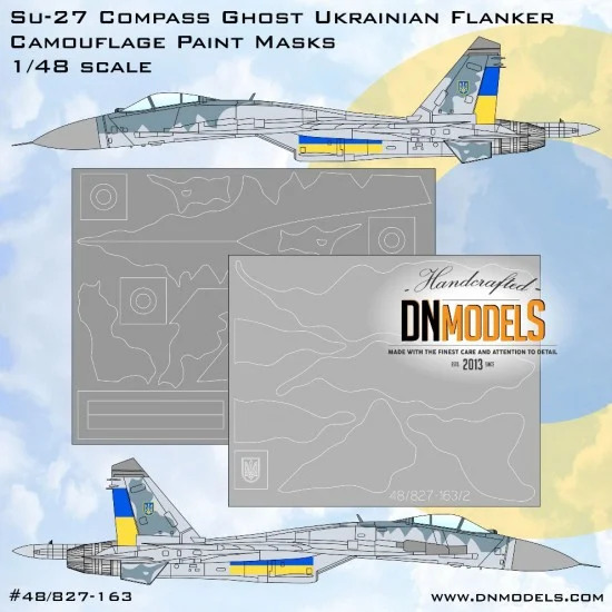 DN Models 48-827-163 1/48 Su-27 Compass Camo Paint Masks set for HobbyBoss/GWH/Academy/Eduard/Kitty Hawk