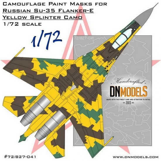 DN Models 72-827-041 1/72 Sukhoi Su-35 Flanker-E Splinter Camouflage Paint Masks