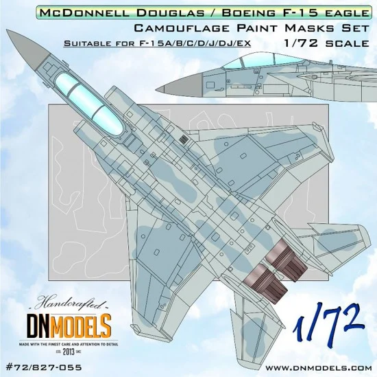 DN Models 72-827-055 1/72 F-15 Eagle Camouflage Paint Masks Set