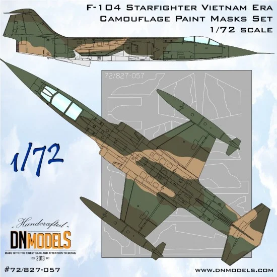 DN Models 72-827-057 1/72 F-104 Starfighter Vietnam Era Camouflage Paint Masks