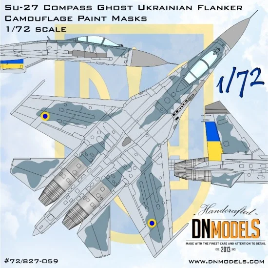 DN Models 72-827-059 1/72 Su-27 Single-Seater Flanker Compass Camo Paint Masks set