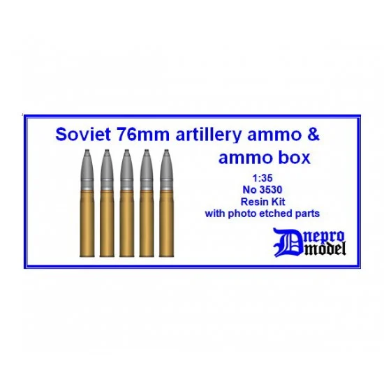 Dnepromodel 3530 1/35 WWII Soviet 76mm Artillery Ammo & Ammo Box - Military Vehicles & Tanks