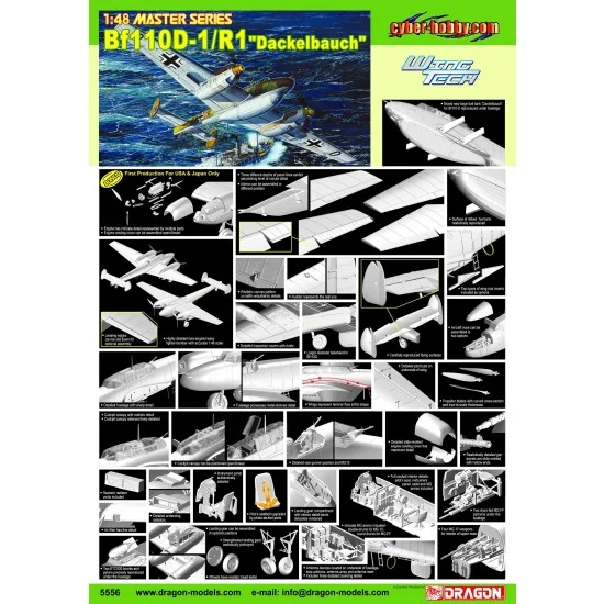 Cyber Hobby 5556 1/48 Messerschmitt Bf-110D-1/R1 Dackelbauch
