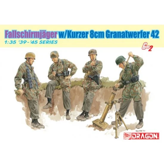Dragon 6373 1/35 Fallschirmjager 8cm Gr.W.42 Mortar Team - Model Figures