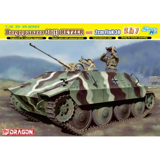 Dragon 6399 1/35 Bergepanzer 38(t) Hetzer mit 2cm FlaK 38 (2 in 1) - Military Vehicles & Tanks