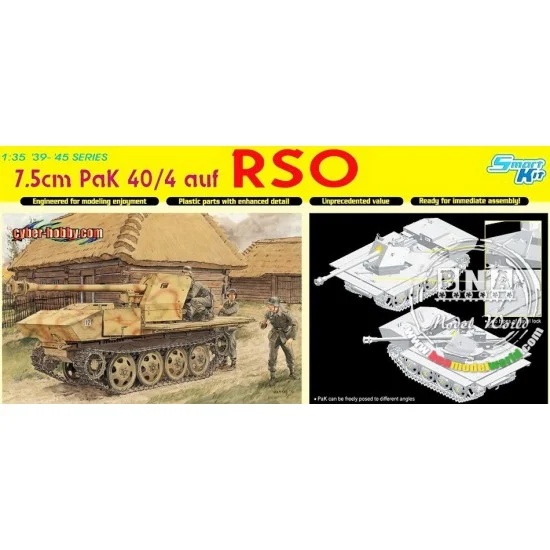 Dragon 6640 1/35 7.5cm PaK 40/4 auf RSO (Smart kit) - Military Vehicles & Tanks