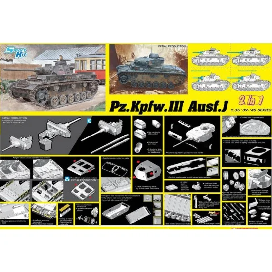 Dragon 6954 1/35 PzKpfw.III Ausf.J Initial Production / Early Production (2 in 1) - Military Vehicles & Tanks