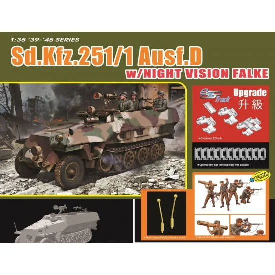 Dragon 6984 1/35 Sd.Kfz.251/1 Ausf.D w/Night Vision Falke - Military Vehicles & Tanks