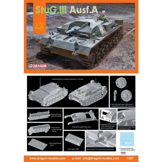 Dragon 7557 1/72 StuG.III Ausf.A Assault Gun - Military Vehicles & Tanks