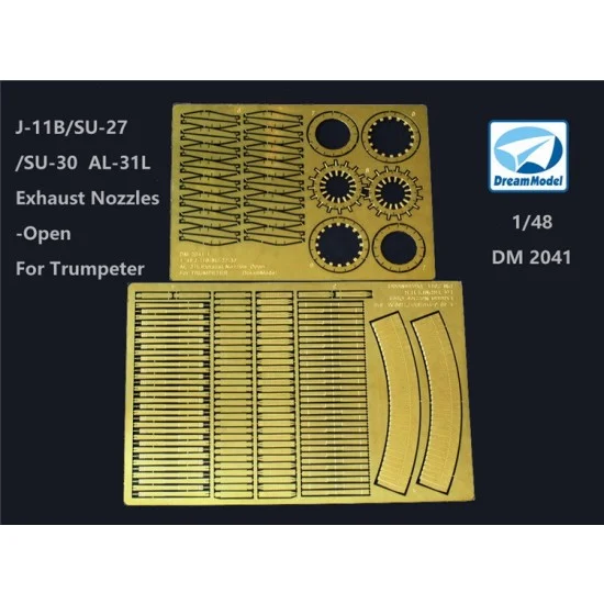 Dream Model DM2041 1/48 J-11B/SU-27/30 AL-31L Exhaust Nozzles (open) Detail Set for Trumpeter kits