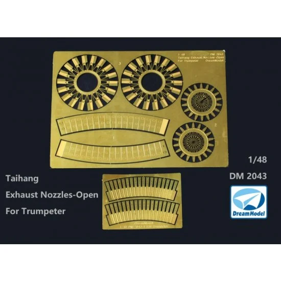 Dream Model DM2043 1/48 PLA Tai Hang Exhaust Nozzles (open) Detail Set for Trumpeter kits - Model Planes