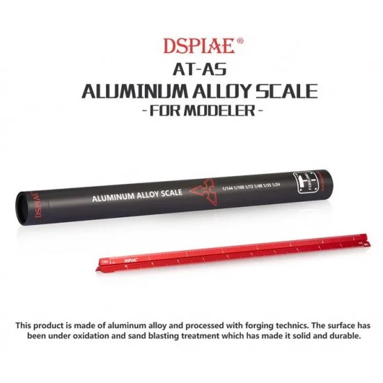 Dspiae AT-AS Aluminum Alloy Scale Ruler for Modellers (1/144, 1/100, 1/72, 1/48, 1/35, 1/24)
