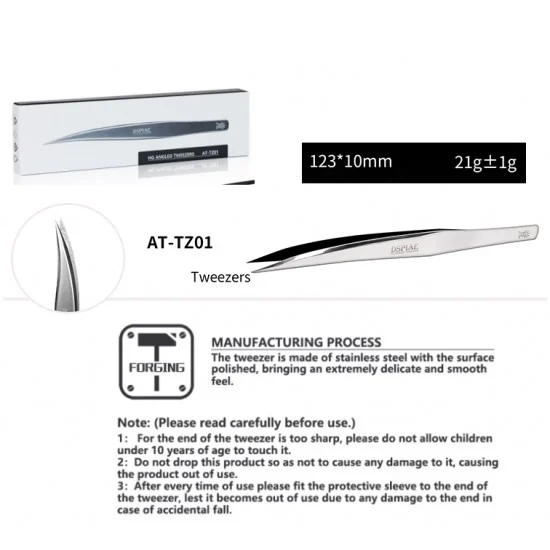 Dspiae AT-TZ01 Thin-Tipped Angled Tweezers #Z01